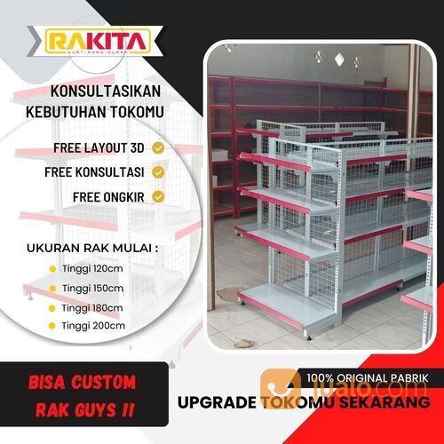 ukuran rak toko minimarket display barang