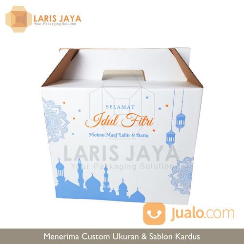 Kardus Parcel Lebaran / Kardus Sembako / Kardus Jinjing / Gable Box / Idul Fitri - 33 x 26 x 27 cm