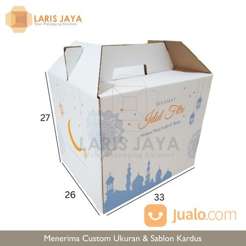 Kardus Parcel Lebaran / Kardus Sembako / Kardus Jinjing / Gable Box / Idul Fitri - 33 x 26 x 27 cm
