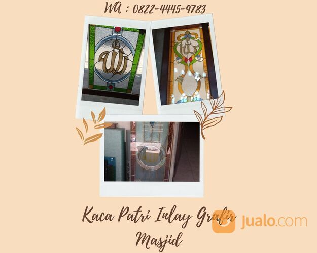 WA : 0822-4445-9783, Toko Kaca Patri Inlay Grafir Masjid Blitar Terlaris