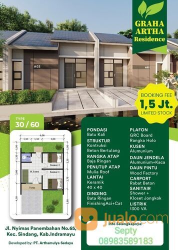 Rumah murah Indramayu graha artha resindence DP mulai 5jutaan