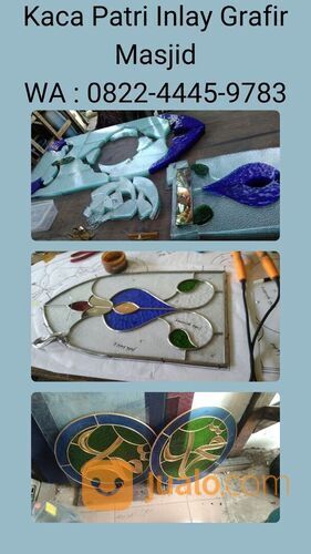 Kerajinan Kaca Patri Inlay Grafir Masjid Terbaik Di Jombang,WA : 0822-4445-9783