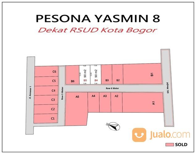 3 Km Transmart Yasmin Bogor,Kavling Rumah ,Siap Balik Nama