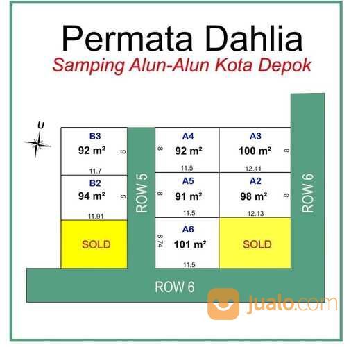 Tanah di Grand Depok City Cluster Grand Dahlia Harga 4Jt-an
