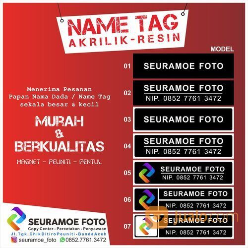 Name tag / bed nama