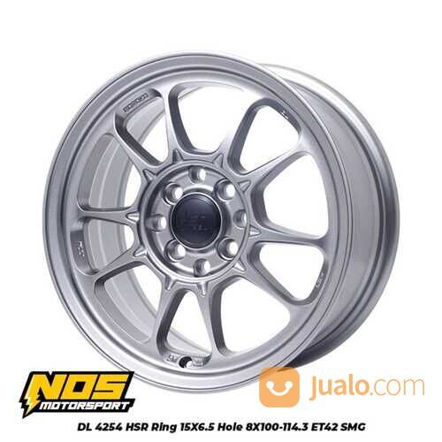Velg Mobil Racing Ring 15 Untuk Yaris Sirion Datsun Go Freed HSR DL Pcd 4 Warna Grey