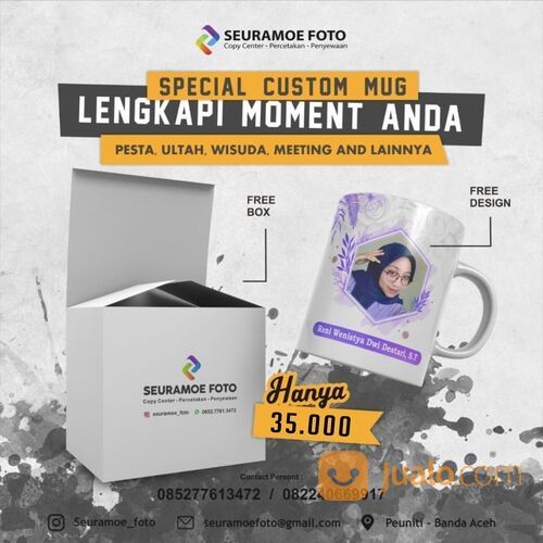 cetak mug gelas cocok untuk souvenir
