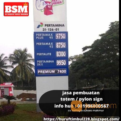 jasa pembuatan totem spbu pertamina 081996000567