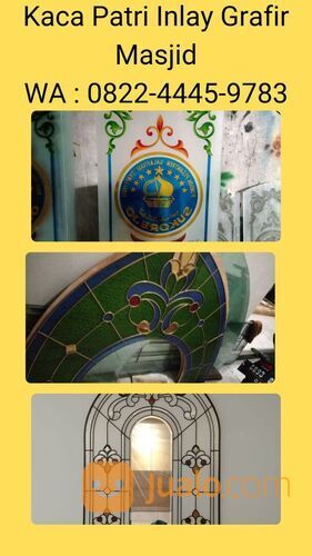 Kerajinan Kaca Patri Inlay Grafir Masjid Terpercaya Di Kalimantan Barat,WA : 0822-4445-9783