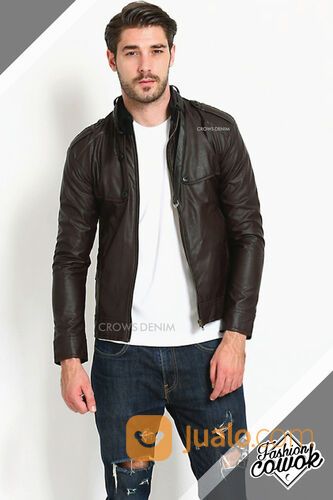 Jaket Kulit warna hitam pria terbaik,jaket cowok terkeren– SK31