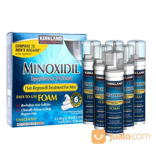 Kirkland Minoxidil FOAM Hair Growth RAMBUT PRIA - 1 BOX isi 6 BOTOL Minoxidil Fom 5% ORIGINAL