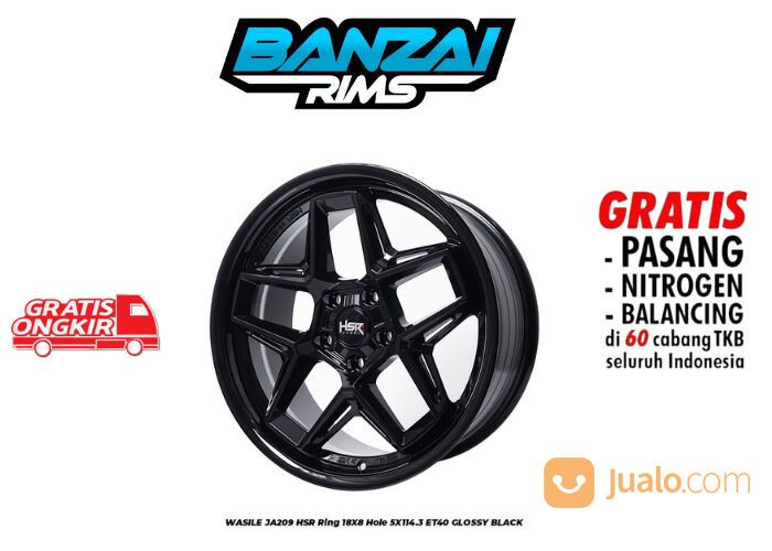 VELG HSR WASILE RING 18 GLOSSY BLACK HRV CRV INNOVA XPANDER TERIOS CIVIC