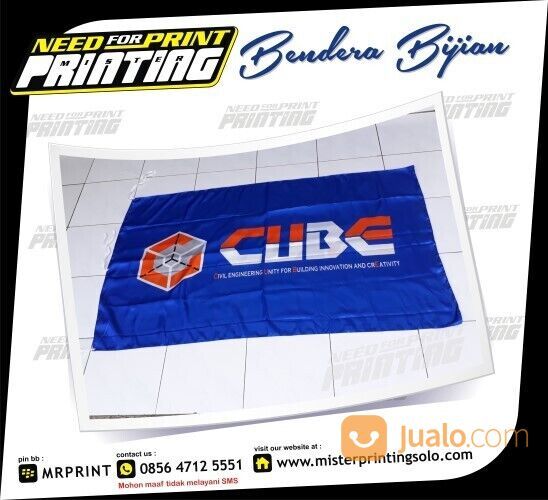 Pusat cetak bendera kain custom satuan logo tulisan