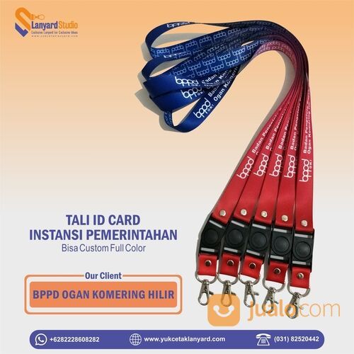 CETAK LANYARD ID CARD TEBAL, HALUS, FULL COLOR 2 SISI HUB 082228608282