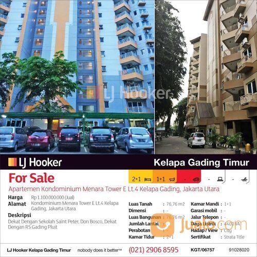 Apartemen Kondominium Menara Tower E Lantai 4 Kelapa Gading, Jakarta Utara