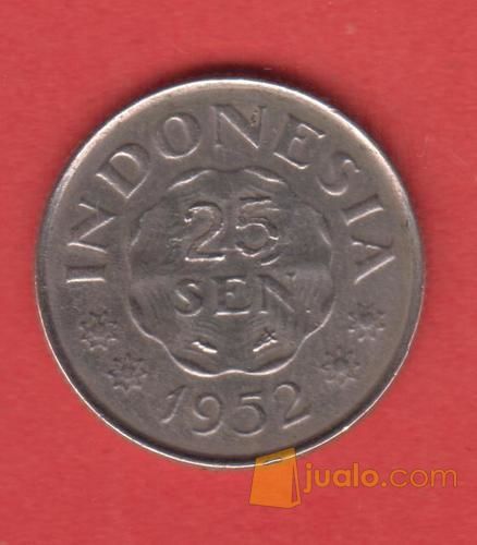 111.1 KEPING KOIN INDONESIA 25 SEN DIPONEGORO TAHUN 1952
