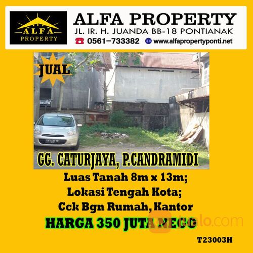 Alfa Property Tanah Putri Candramidi Kavling Luas 104 m2 Bangun Rumah Kota Pontianak