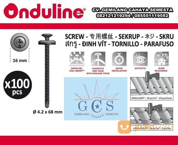 SCREW ATAP BITUMEN ONDULINE/ONDUVILA - ISI 100PCS