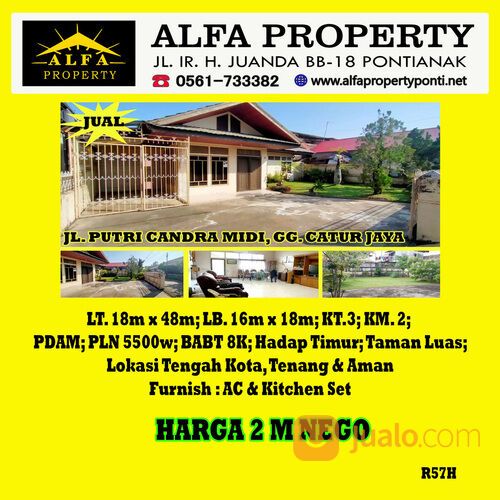 Alfa Property Rumah Putri Candramidi Pusat Kota Siap Tinggal Halaman Luas Taman Luas Kota Pontianak