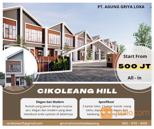 Cikoleang Hill, Rumah Murah Suradita dekat Stasiun Cisauk Tangerang