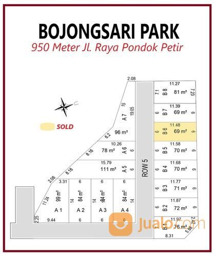 Kavling Tanah Bojongsari Depok 8 Menit Indogrosir Ciputat
