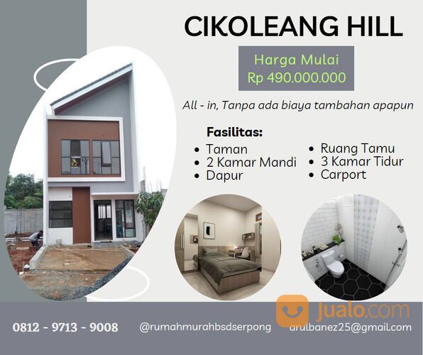 RUMAH RUMPIN DEKAT STASIUN CISAUK, PERBATASAN BOGOR TANGERANG