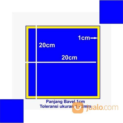 Kaca cermin Bevel 20 x 20 cm Persegi Tebal 3mm - Cermin hiasan dinding - Cermin kaca - kacabevel