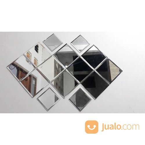 Kaca cermin Bevel 20 x 20 cm Persegi Tebal 3mm - Cermin hiasan dinding - Cermin kaca - kacabevel