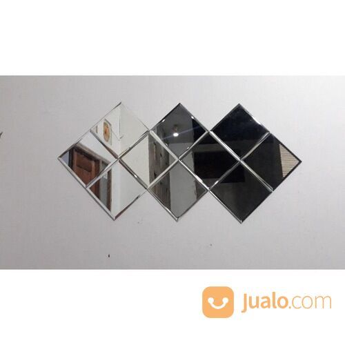 Kaca cermin Bevel 20 x 20 cm Persegi Tebal 3mm - Cermin hiasan dinding - Cermin kaca - kacabevel