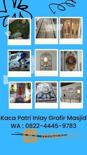 Terbaik, Kerajinan Kaca Patri Inlay Grafir Masjid Di Riau, WA : 0822-4445-9783