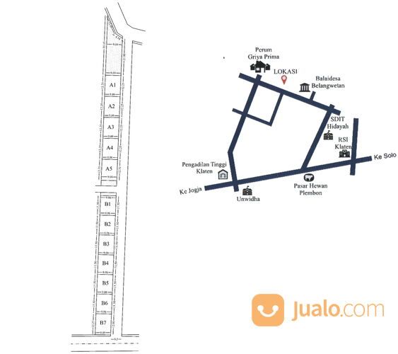 Tanah Kavling Luas 103m2 Legalitas SHM Lokasi Dekat Unwidha Klaten
