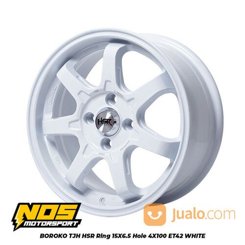 Velg Mobil Palang 6 Ring 15 Original Hsr Boroko Tjh Pcd 4X100 Single Pcd Warna Putih Terlaris