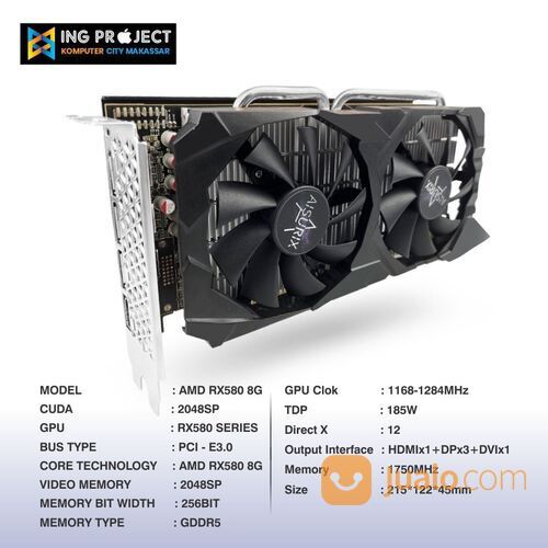 AISURIX AMD RADEON RX 580 8GB VGA Card ddr5 256Bit 2048SP HDMI New PC Gaming VGA