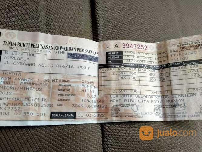 Toyota Avanza G 2012 Manual Tangan Pertama