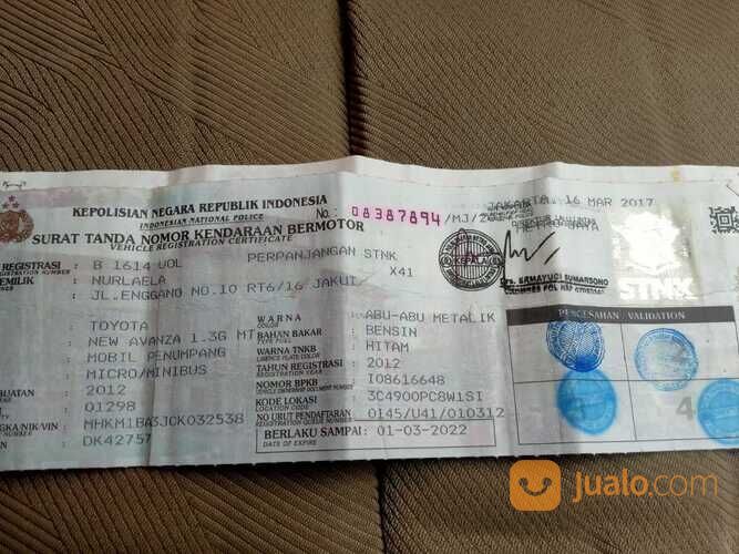 Toyota Avanza G 2012 Manual Tangan Pertama