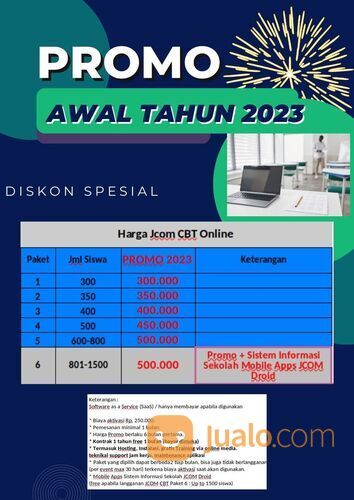 JCOM CBT Online/Offline, Termudah & Terpercaya, UTBK & Tipe Soal AKM Skoring Otomatis READY