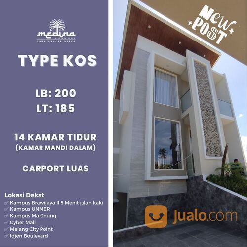 Kos Kawasan Kampus Brawijaya II, UNMER, Ma Chung Kawasan Bisnis Puncak Dieng Kota Malang