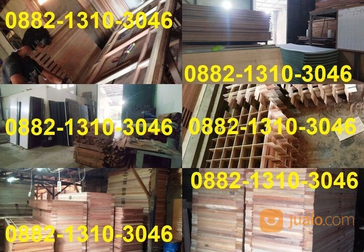 Pabrik Produksi Pintu Kayu Kamper Samarinda Oven Kayu Meranti Kayu Parket Custom