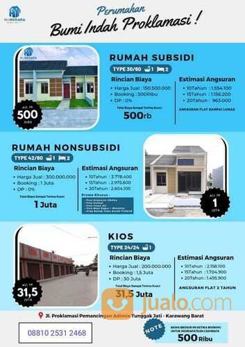 Perumahan Bumi Indah Proklamasi Biaya Sangat Murah Lokasi Strategis,Dengan Konsep Milenial