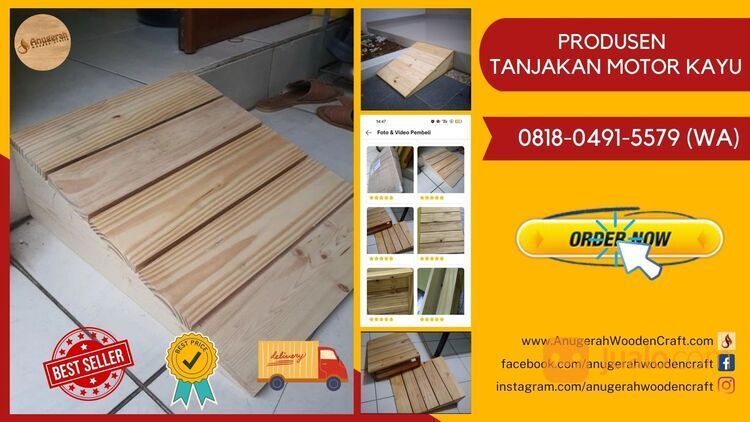 PROMO, 081804915579 (WA), Tanjakan Motor Teras Rumah dari Kayu Portable, Anugerah Wooden Craft