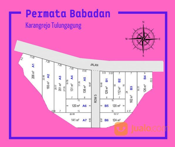 Tanah di Tulungagung 6 menit ke Pasar Bungur, Tulungagung