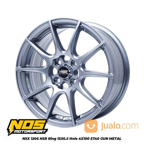 Velg Mobil Racing Ring 15 HSR Nxs Untuk Yaris Freed Brio Lebar 6,5 Pcd 4X100 Grey Terlaris