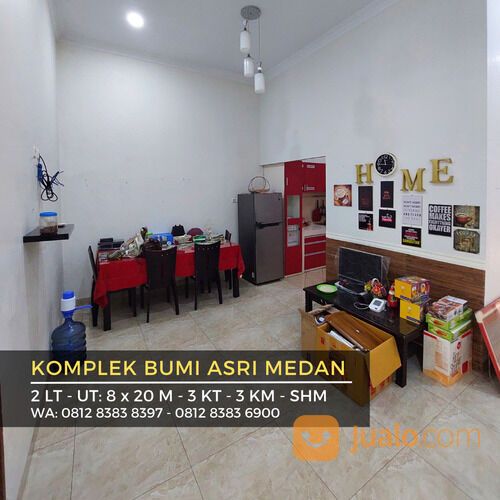 KOMPLEK BUMI ASRI MEDAN - 2 LT - RUANG TAMU LUAS - BONUS AC 2 UNIT