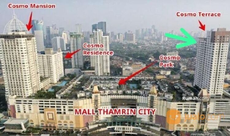 Apartemen 1 BR 41 m2 di Cosmo Terrace Thamrin City