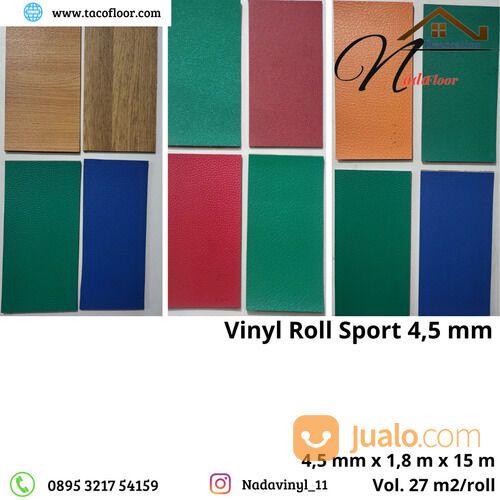 Karpet Vinyl Roll Sport | vinyl lapangan Badminton Tebal 4,5 mm