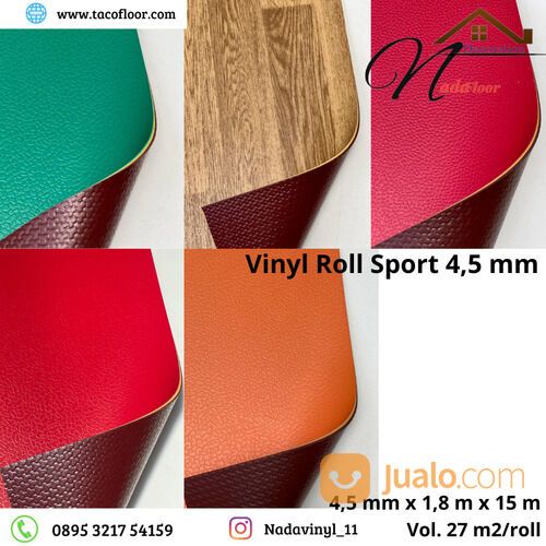 Karpet Vinyl Roll Sport | vinyl lapangan Badminton Tebal 4,5 mm