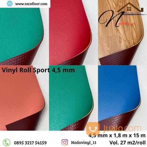 Karpet Vinyl Roll Sport | vinyl lapangan Badminton Tebal 4,5 mm