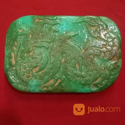 batu giog cina hijau motif naga