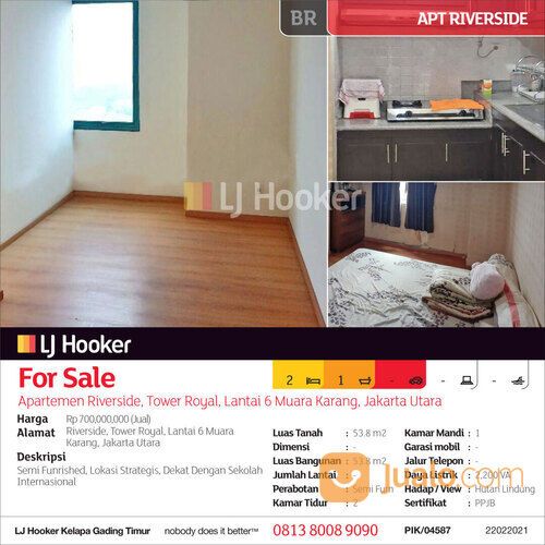 Apartemen Riverside, Tower Royal, Lantai 6 Muara Karang, Jakarta Utara