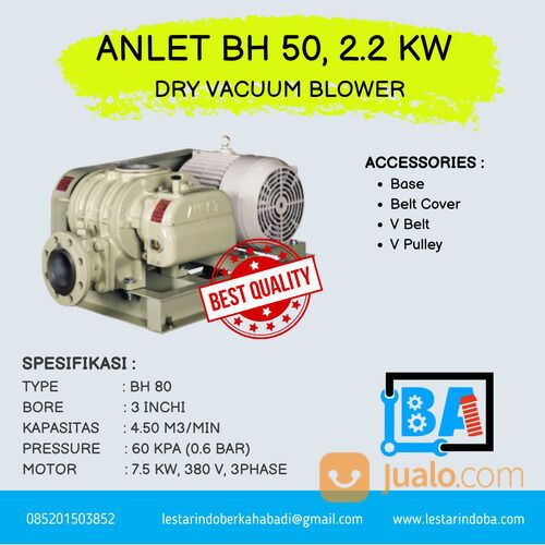 Roots Vacuum Blower BH 50 2.2 Kw ANLET di Surabaya